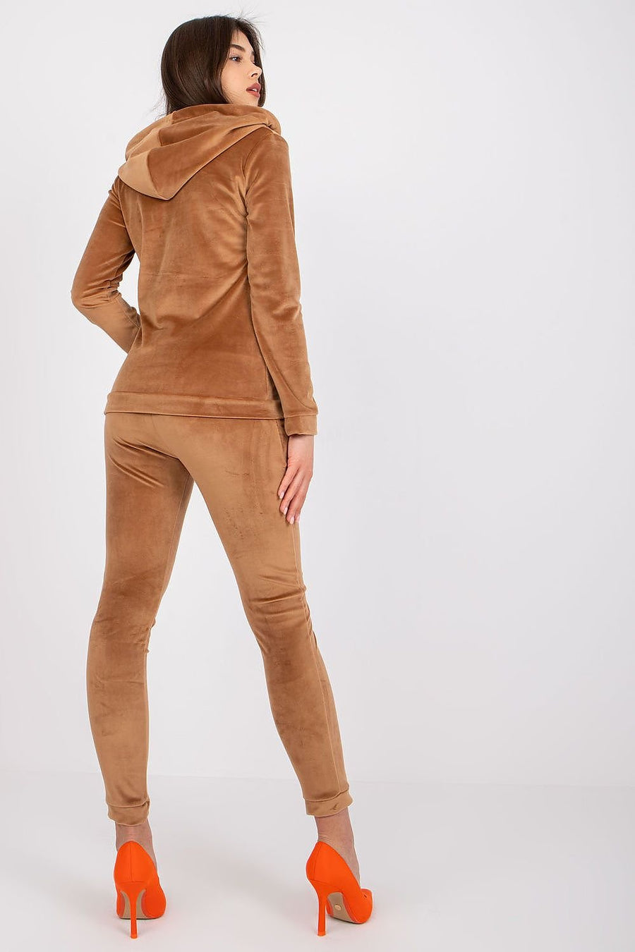 Relevance Velour Zippered Casual Top & Pant Set