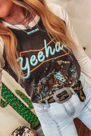 Yee Haw Contrast Raglan Sleeve T-Shirt