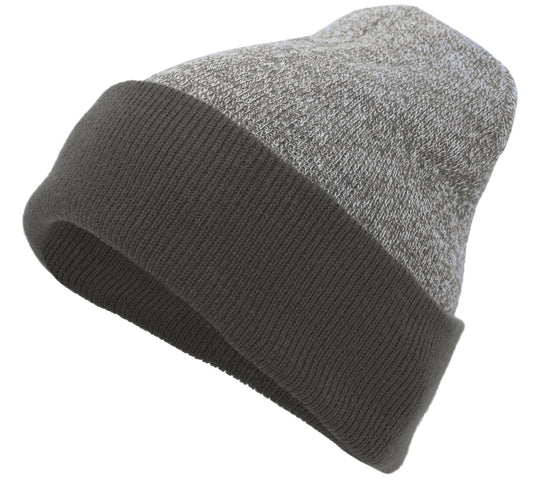 Heather Two-Tone Cuff Beanie - SIR SAVE ALOT
