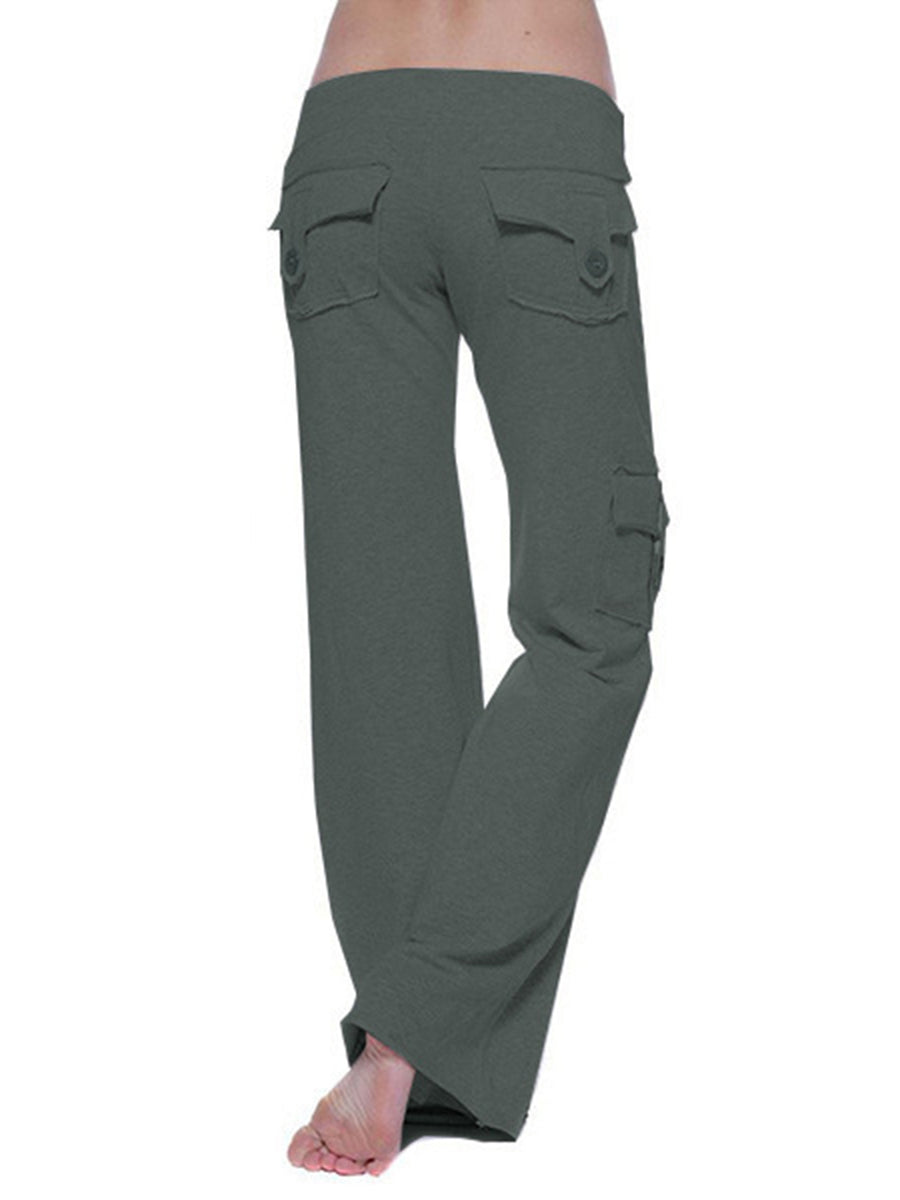 Mid Waist Pocket Pants