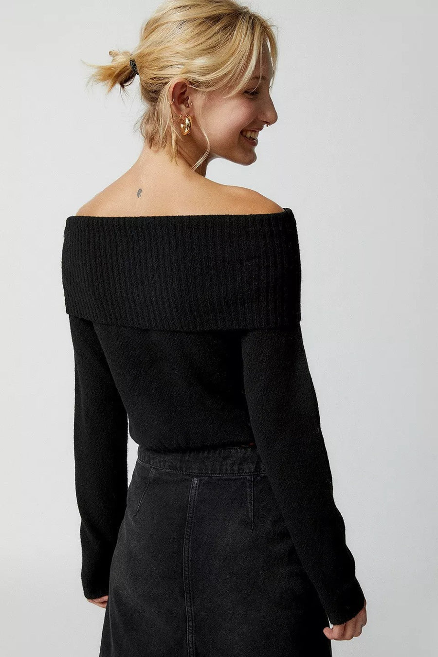 Slim Fit Off Shoulder Women's Top