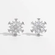 Sterling Silver Zircon Snowflake Earrings