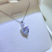 2 Carat Moissanite Sterling Silver Heart Pendant Necklace