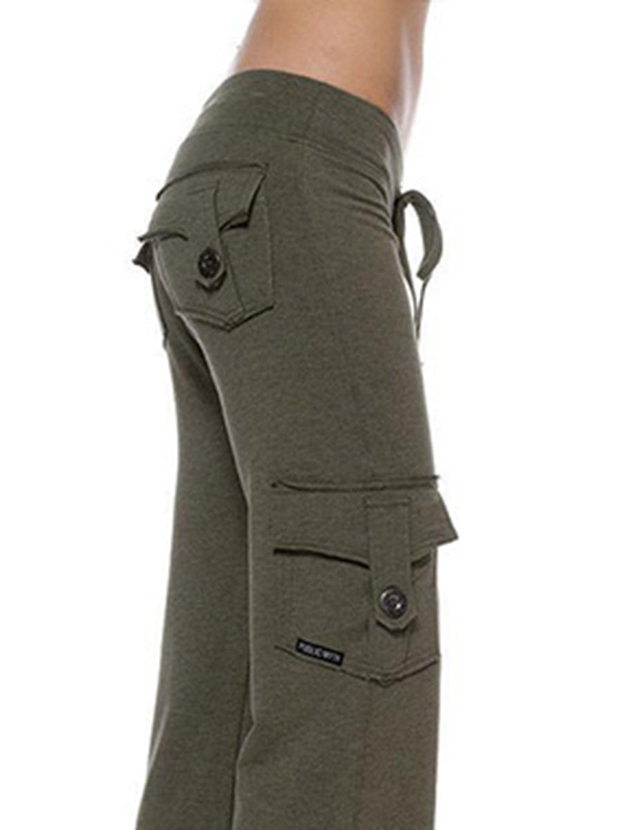 Mid Waist Pocket Pants