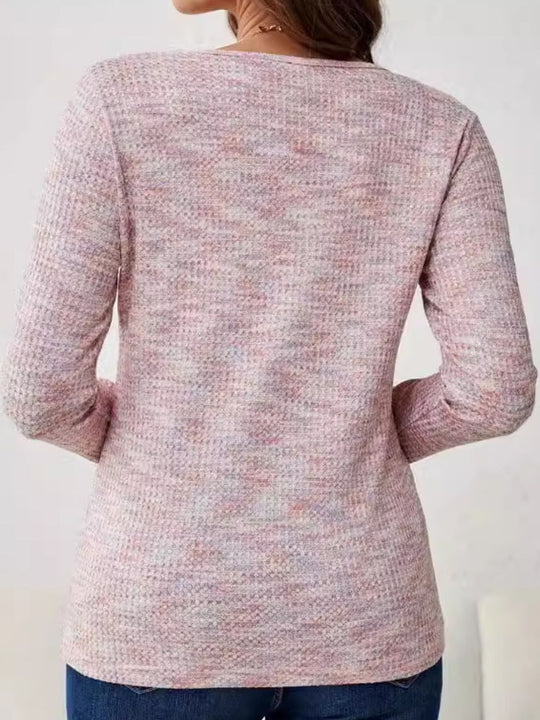 V-Neck Button Long Sleeve Shirt