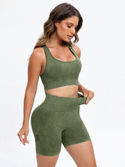 Scoop Neck Wide Strap Top & Shorts Active Set