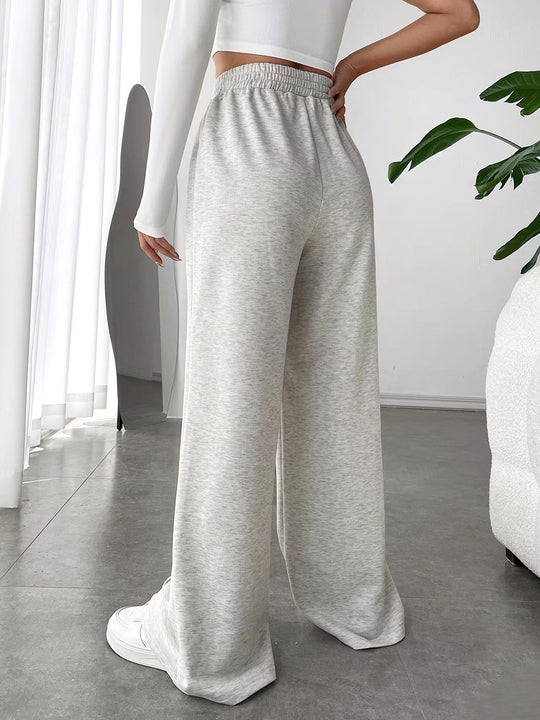 Elastic High Waist Wide Leg Pants