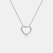 Heart Inlaid Zircon Spring Ring Closure Necklace