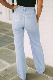 Distressed True Fit High Waist Jeans