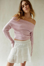 Slim Fit Off Shoulder Women's Top