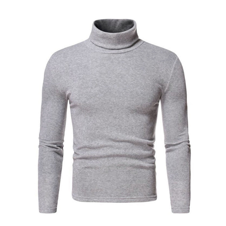 Solid Color High Collar Pullover