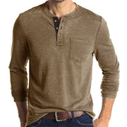 Slim Fit No Collar Long Sleeve Shirt