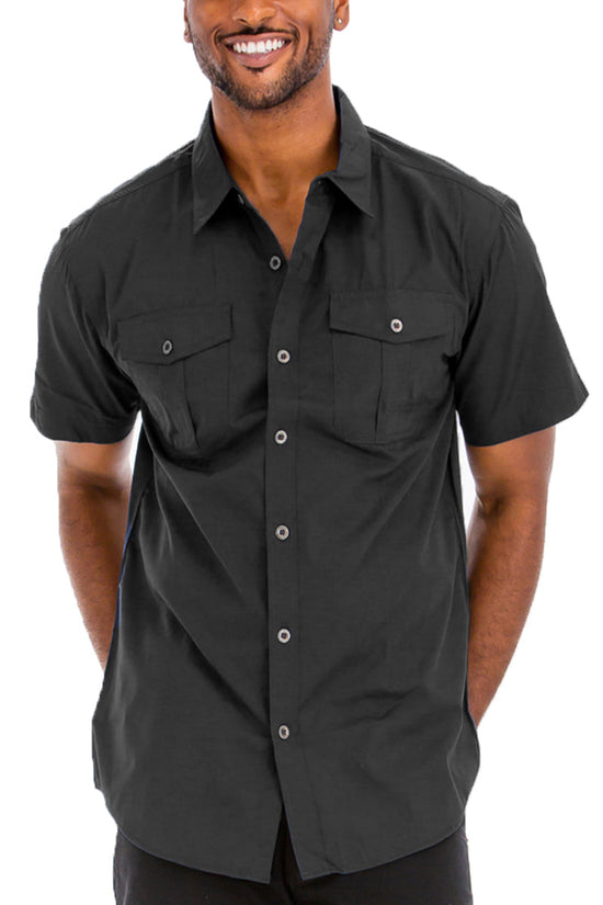 Classic Two Pocket Button Down Casual Shirt