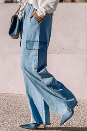 Drawstring Wide Leg Jeans