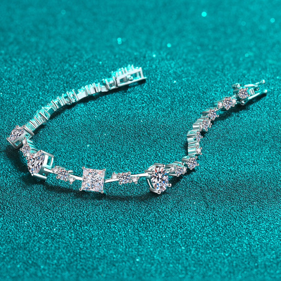 6.2 Carat Moissanite Sterling Silver Bracelet