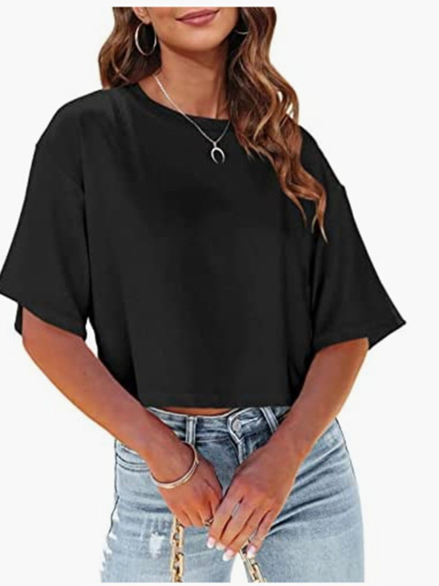 Round Neck Half Sleeve Casual Shirt