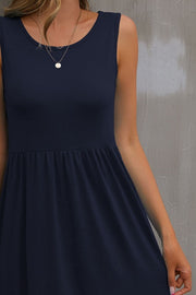 Round Neck Loose Fit Wide Strap Dress