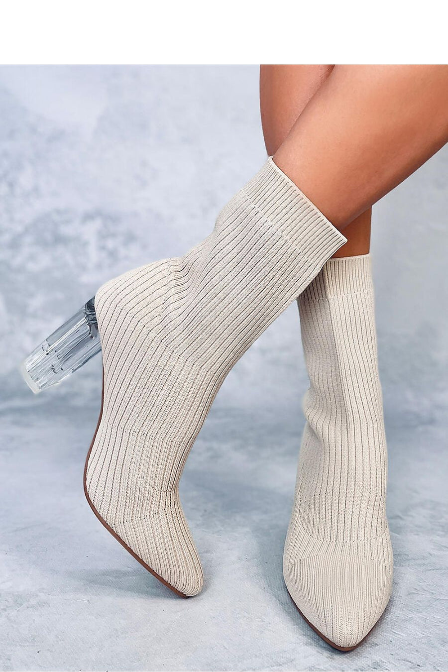 Transparent Heel Sock Boots