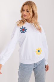 Flower Print Long Sleeve Sweatshirt