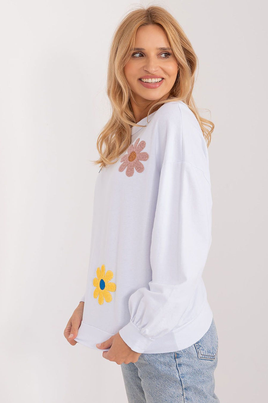 Flower Print Long Sleeve Sweatshirt