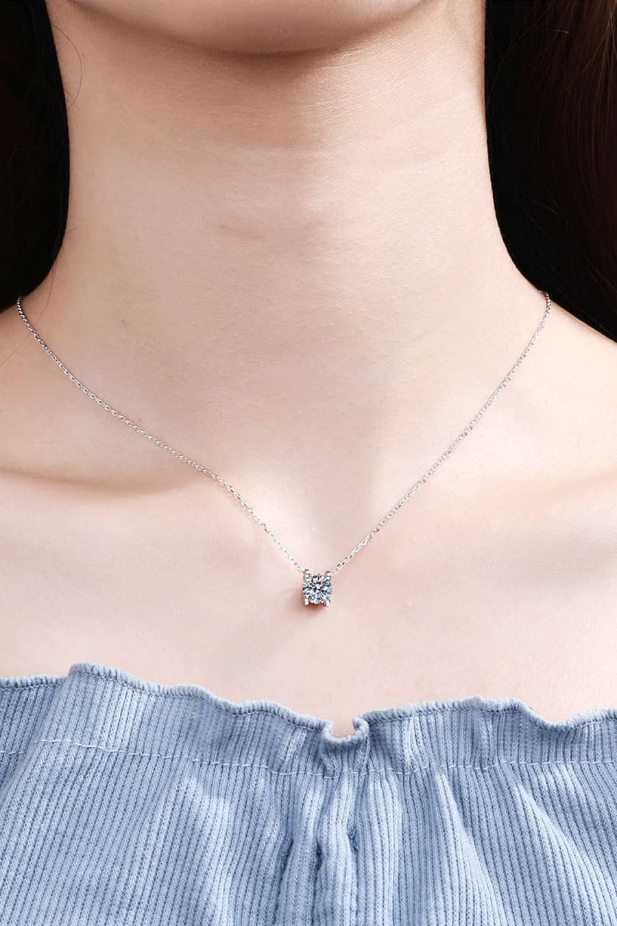 Moissanite Sterling Silver Necklace