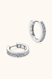 Moissanite Sterling Silver Huggie Earrings