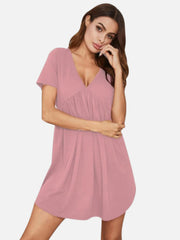 V-Neck Short Sleeve Lounge Dress