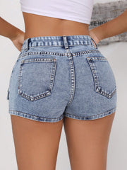 Mid-Rise Waist Denim Shorts