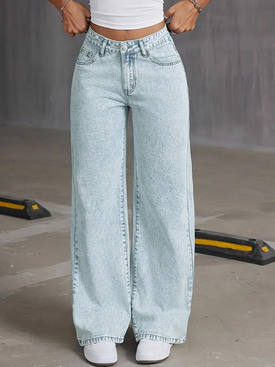 Bow Back Wide Leg Jeans