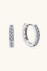 Moissanite Sterling Silver Huggie Earrings