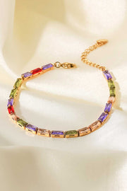 18K Gold Plated Multicolored Cubic Zirconia Bracelet - SIR SAVE ALOT