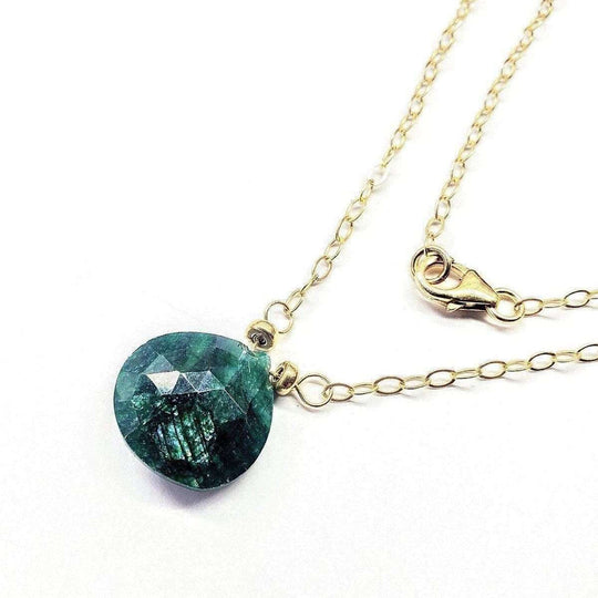14 KT Gold Filled Emerald Pear Drop Necklace - SIR SAVE ALOT