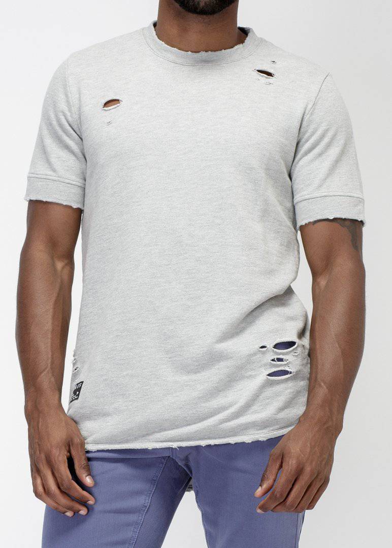 French Terry Short Sleeve Tee Grinding Grey - SIR SAVE ALOT