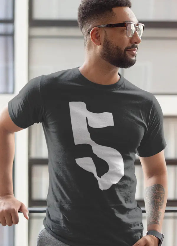 Five Black Short Sleeve T-Shirt - SIR SAVE ALOT