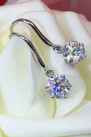 2 Carat Moissanite 6-Prong Drop Earrings - SIR SAVE ALOT