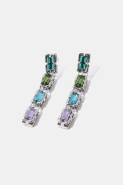 Inlaid Glass Chain Drop Earrings - SIR SAVE ALOT