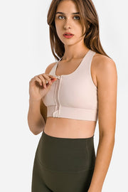 Zip Up Racerback Sports Bra