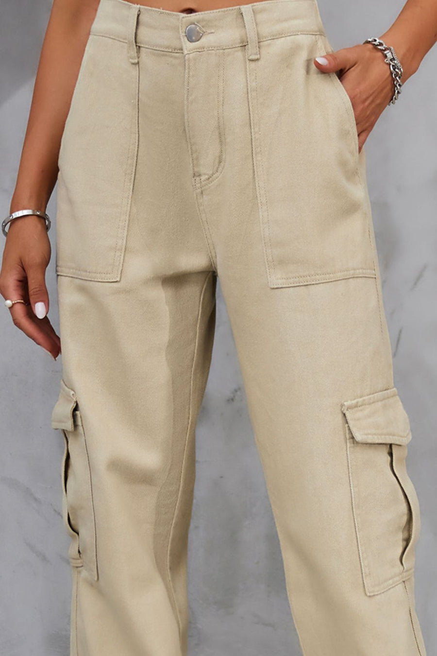 Buttoned High Waist Jeans