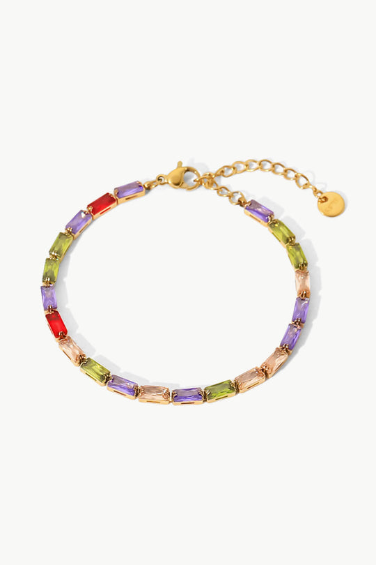 18K Gold Plated Multicolored Cubic Zirconia Bracelet - SIR SAVE ALOT