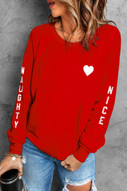 Naughty Nice Heart Graphic Sweatshirt - SIR SAVE ALOT