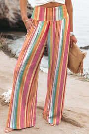 Striped Smocked Waist Pants