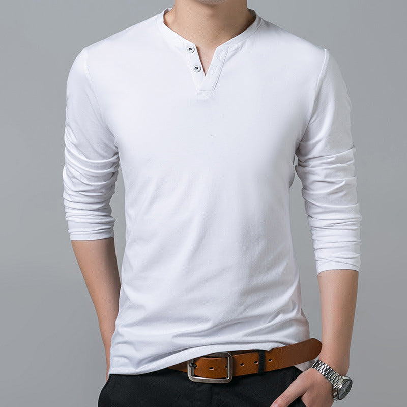 Casual Solid Color V-Neck Pullover - SIR SAVE ALOT