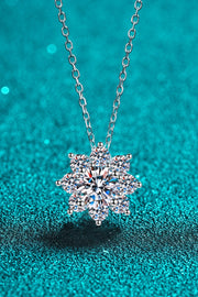 1 Carat Moissanite Floral-Shaped Pendant Necklace - SIR SAVE ALOT