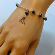 14 KT Gold Filled Hematite Gold Chain Tassel Bracelet - SIR SAVE ALOT