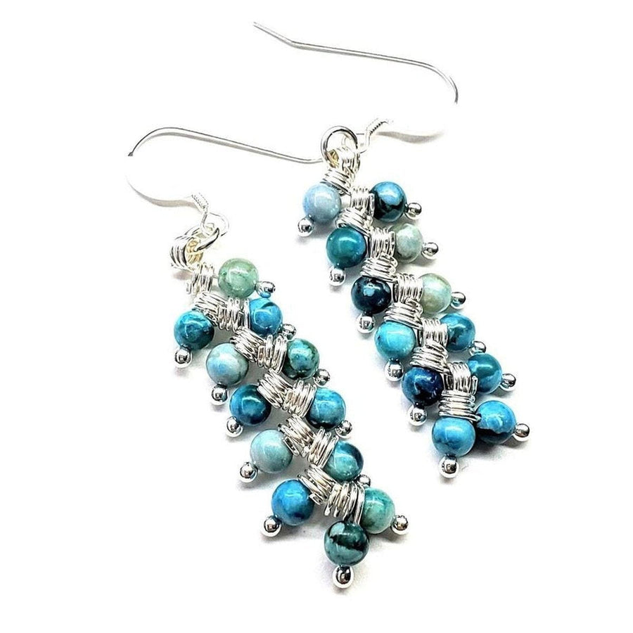 Jane The Virgin Sterling Silver Turquoise Wire Wrapped Earrings - SIR SAVE ALOT