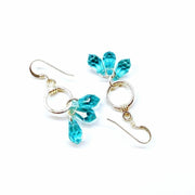 Sterling Silver Aqua Crystal Cascading Drop Earrings - SIR SAVE ALOT