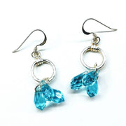 Sterling Silver Aqua Crystal Cascading Drop Earrings - SIR SAVE ALOT