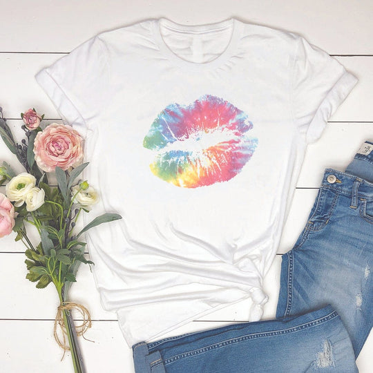 Tie-Dye Lips Graphic T-Shirt - SIR SAVE ALOT