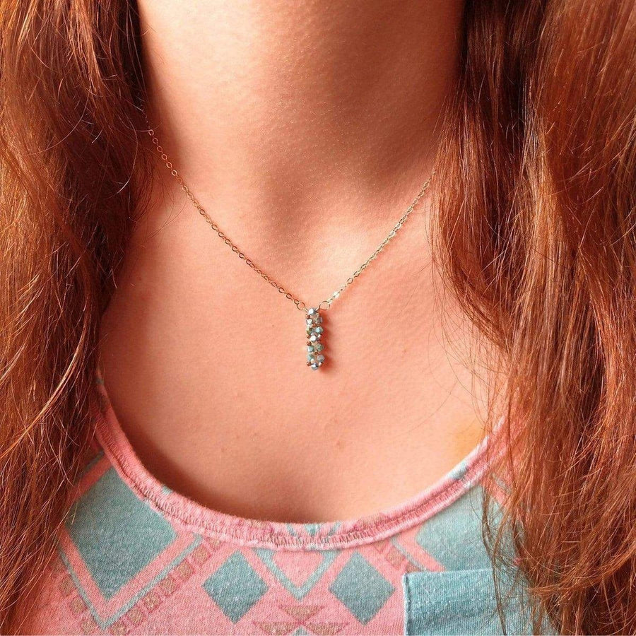 Tiny Super Sparkly Vertical Crystal Bar Necklace - SIR SAVE ALOT