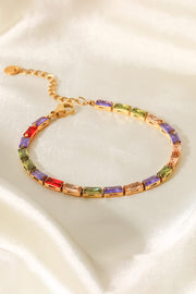 18K Gold Plated Multicolored Cubic Zirconia Bracelet - SIR SAVE ALOT